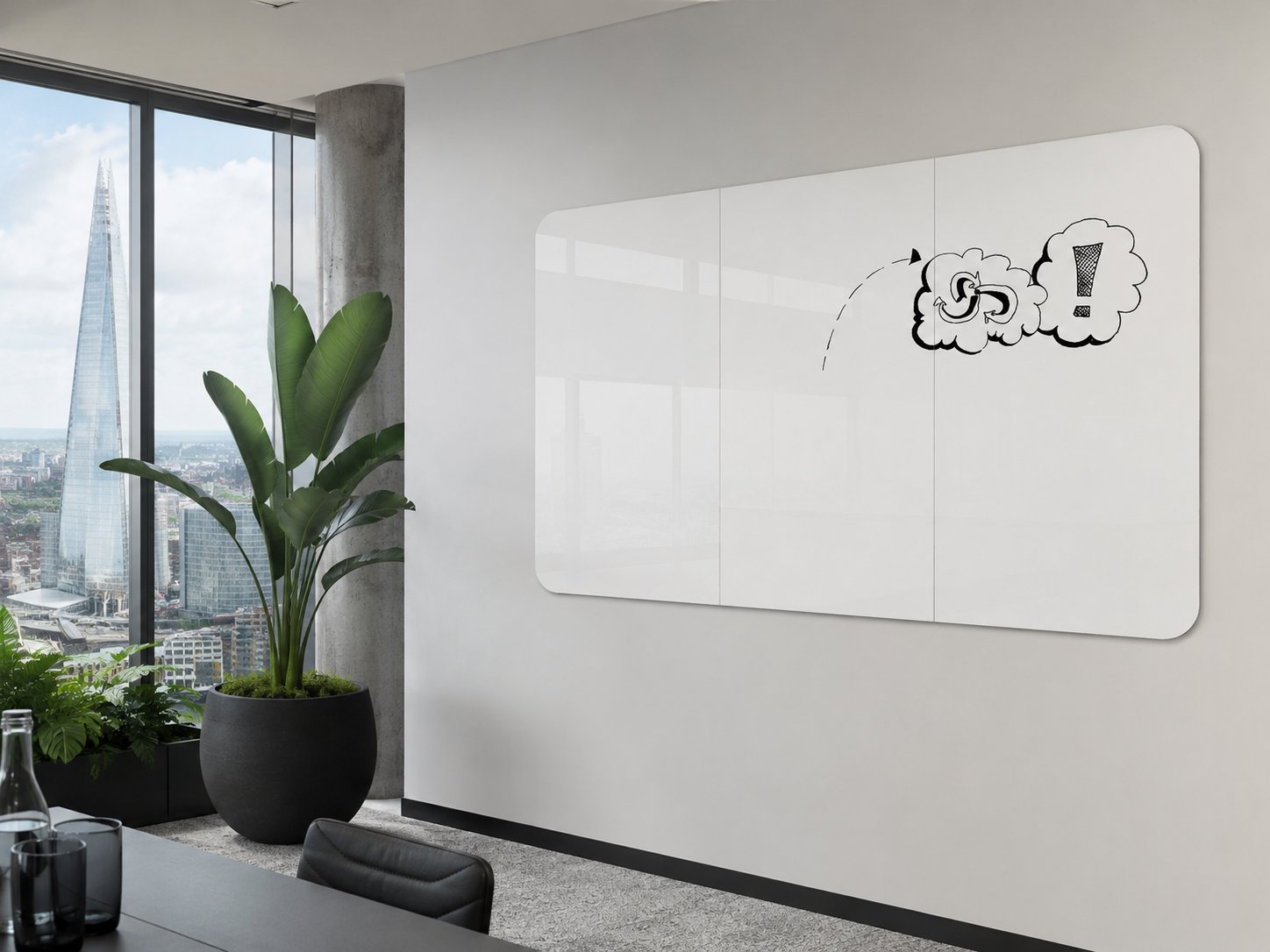 Glass whiteboard Kensington London office